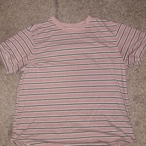 Original Use Pink and Gray Striped Tee